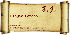 Bleyer Gordon névjegykártya